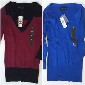 Xs sweater lot Nwt burgundy red and blue
